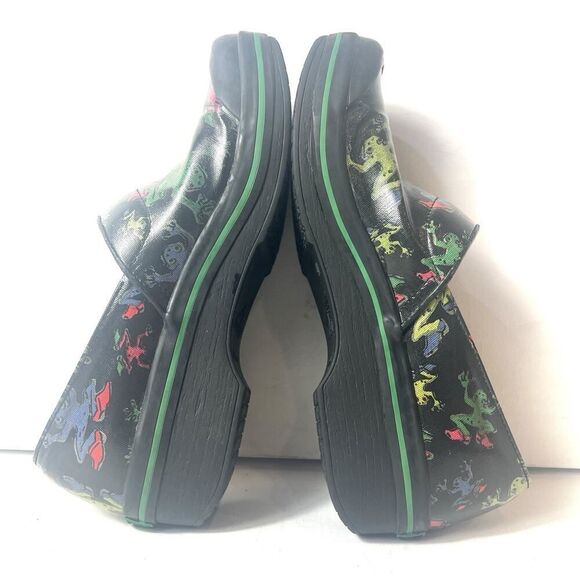 Dansko Glossy Frogs Print Synthetic Clog Womens EU 41 US 10.5-11 Comfort Slip On - Picture 6 of 11